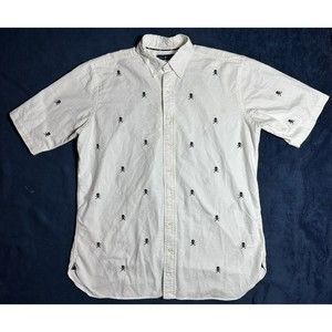 Polo Ralph Lauren Shirt Adult LT Skull White Button Up Long Sleeve Men